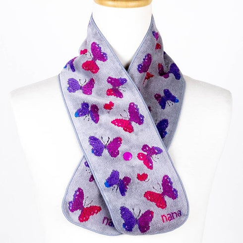 マフラー 横浜ナナ 湘南ナナ NANA ボタン付きナロータオルマフラー パピヨン グレー多色 nn-tmf7-A1