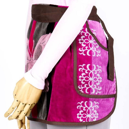 エプロン 横浜NANA ショートサロンエプロン B蝶 ピンク