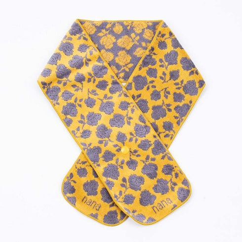 マフラー 横浜ナナ NANA ボタン付きナロータオルマフラー ローズ2 イエローグレー nn-tmf5-A