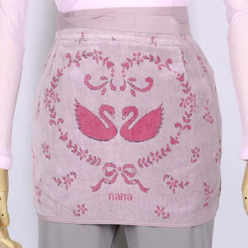 エプロン 横浜NANA ショートサロンエプロン スワン  淡ピンク/ピンク