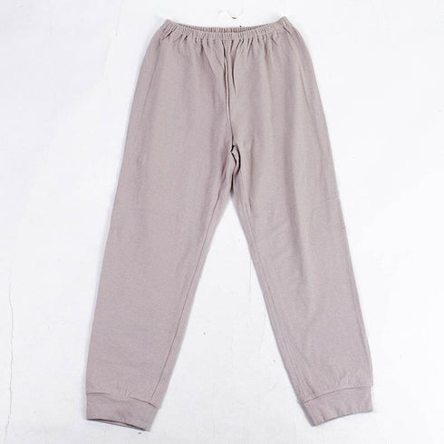 【セール】パジャマ TUNIC 40接結・ロンドン 襟付全開トレーナーパジャマ フリーサイズ ベージュ AWS-29338-A