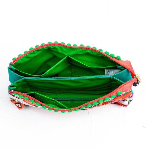 ポーチ TUNIC タフタインクジェットプリント マカロンタウンのツインズポーチ ピンク 18166-A