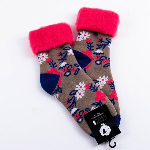 ソックス fromF モコモコソックス セッペレ/花輪 ウォームグレー サイズM 36-38 (22.5ー25cm)TV100MWGY