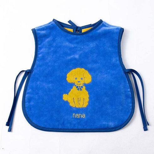 子供エプロン 横浜ナナ NANA 子供前掛け プードル柄 ブルーイエロー nn-kep4F