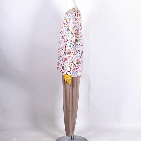 【セール】パジャマ TUNIC ピーチ起毛・ハッピーヒール ベージュ フリーサイズ トレーナーパジャマ AWS-43407-A