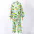 パジャマ TUNIC 80ソフトローン・ガーデン グリーン 長袖襟付パジャマ フリーサイズ 29188-A