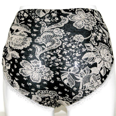 【セール】ショーツ TUNIC 80双フライス抜染・大花 クロ M【50%off】価格 ¥3,300→ セール価格 ¥1,650