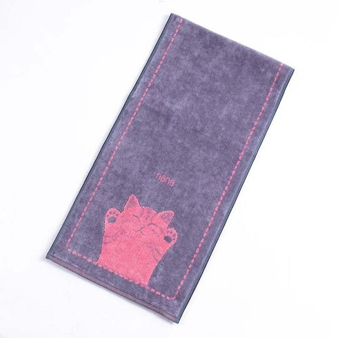 タオル 横浜ナナ 湘南ナナ NANA スポーツタオル バンザイネコ グレーピンク nn-spt138