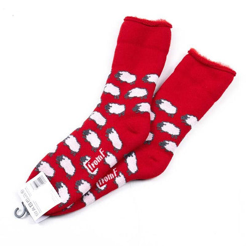 ソックス fromF モコモコソックス ランマス/ひつじ レッド サイズM 36-38 (22.5ー25cm)TV015MI