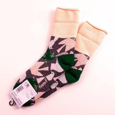 ソックス fromF モコモコソックス リントゥ/鳥 メルグレー サイズM 36-38 (22.5ー25cm)TV095MMGY