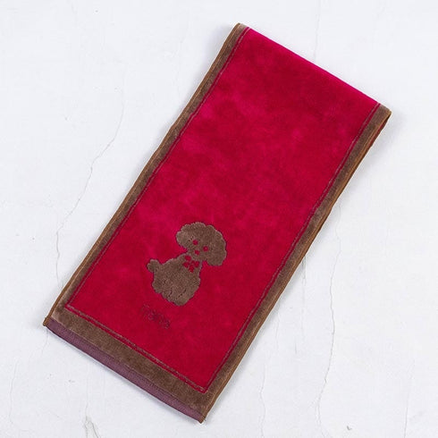 タオル 横浜ナナ 湘南ナナ NANA フェイスタオル ハーフ プードル柄 チェリーピンクグレー nn-fth4-M