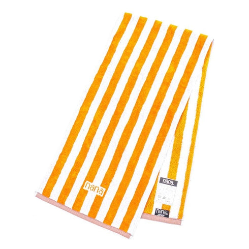 タオル 横浜ナナ 湘南ナナ NANA フェイスタオル ハーフ ストライプ柄 オレンジシロ nn-fth34-D