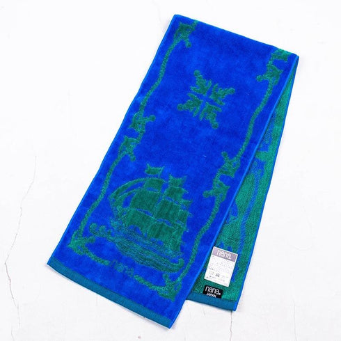 タオル 横浜ナナ 湘南ナナ NANA フェイスタオル ハーフ ヴァイキング柄 ブルーグリーン nn-fth29-H