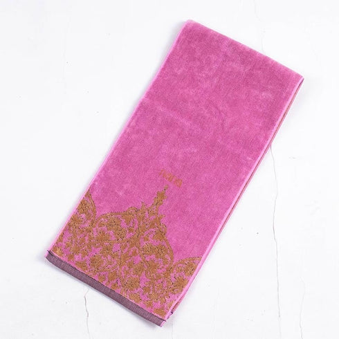 タオル 横浜ナナ 湘南ナナ NANA フェイスタオル ハーフ インディア柄 ピンクベージュ nn-fth26-A