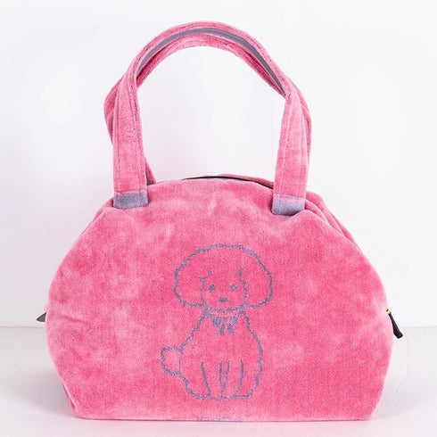 バッグ 横浜ナナ NANA ボストンバッグ プードル柄 ピンクグレーライン nn-btm64-B