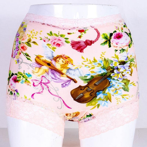 ショーツ 下着 TUNIC 綿ベア天・ハッピーグリーティング ピンク 1分ショーツ M 2133M-A