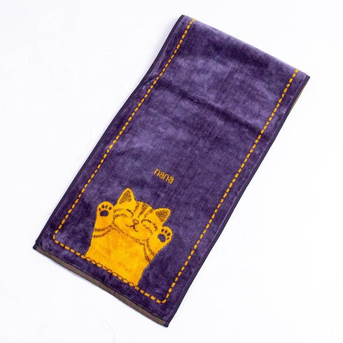 タオル 横浜ナナ 湘南ナナ NANA スポーツタオル バンザイネコ グレーイエロー nn-spt135