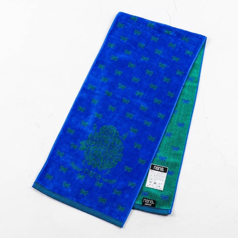 タオル 横浜ナナ 湘南ナナ NANA フェイスタオル ハーフ ブーケ柄 ブルーグリーン nn-fth31-M