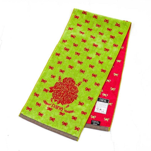 タオル 横浜ナナ 湘南ナナ NANA フェイスタオル ハーフ ブーケ柄 イエローアカ nn-fth31-O