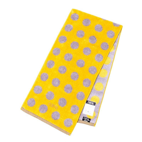 タオル 横浜ナナ 湘南ナナ NANA フェイスタオル ハーフ 水玉柄 イエローグレー nn-fth33-C