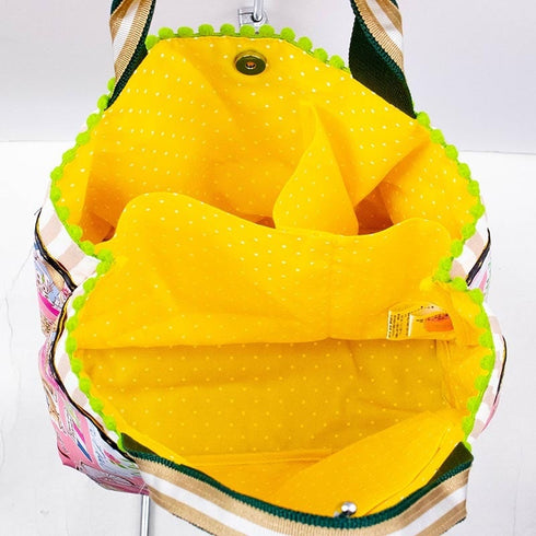 バッグ TUNIC タフタ転写プリント フレンチトラベルのミニBag ピンク 17367-A