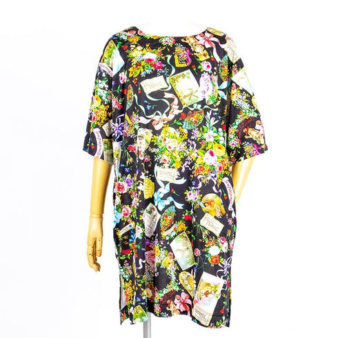 チュニック TUNIC ビスコラピア・オールハピネス 5分袖チュニック クロ 13418-D