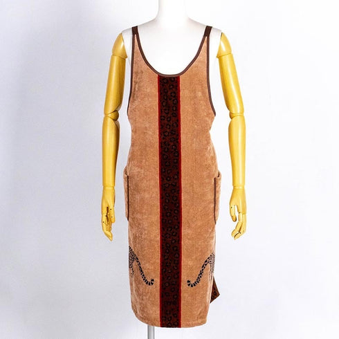 エプロン 横浜ナナ 湘南ナナ NANA DXエプロン ジャガー柄 ベージュ nn-dxeps17-B