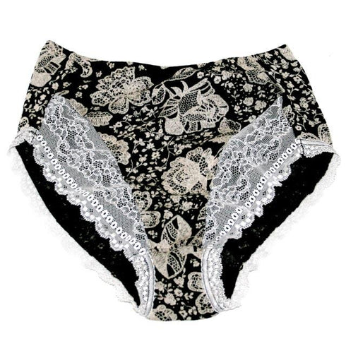 【セール】ショーツ TUNIC 80双フライス抜染・大花 クロ M【50%off】価格 ¥3,300→ セール価格 ¥1,650