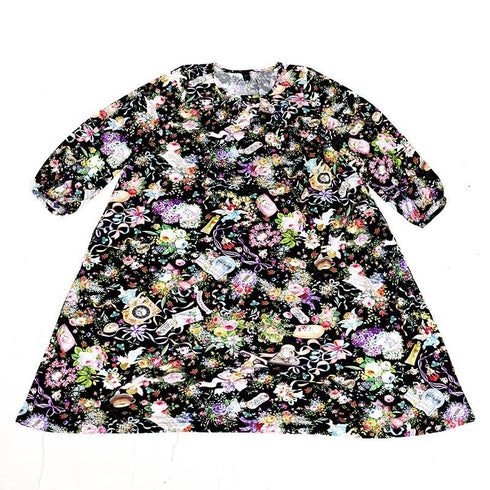 ネグリジェ TUNIC ビスコラピア・シャイニーデイ 長袖ネグリジェ クロ フリーサイズ 12781-D