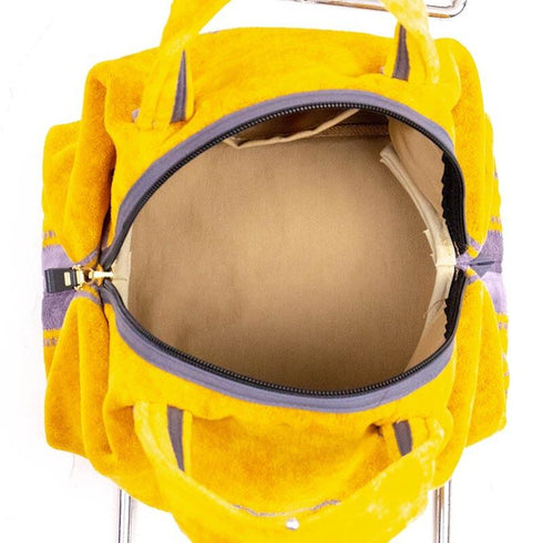 バッグ 横浜ナナ NANA ボストンバッグ ベア柄 イエローグレーライン nn-btm63-A