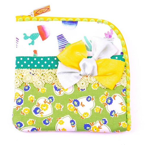 ポーチ TUNIC タフタ転写プリント+綿プリント サボテンハートのポーチ サボテン 18160-A