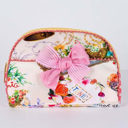 ポーチ TUNIC エステルスムース ドリームブーケのリボンポーチ オフ 10143-A