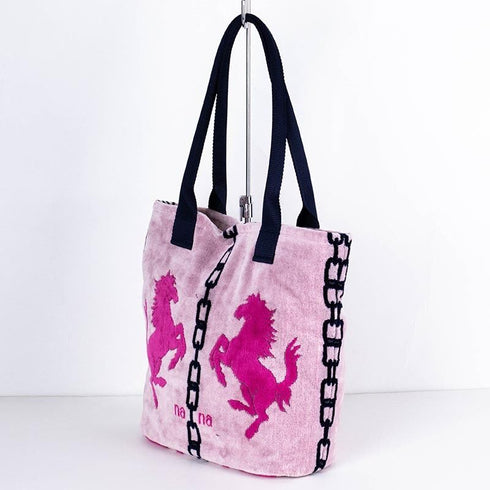 バッグ 横浜ナナ 湘南ナナ NANA H1バッグ ホース柄 ピンクチェリーピンク紺 nn-H1-27G