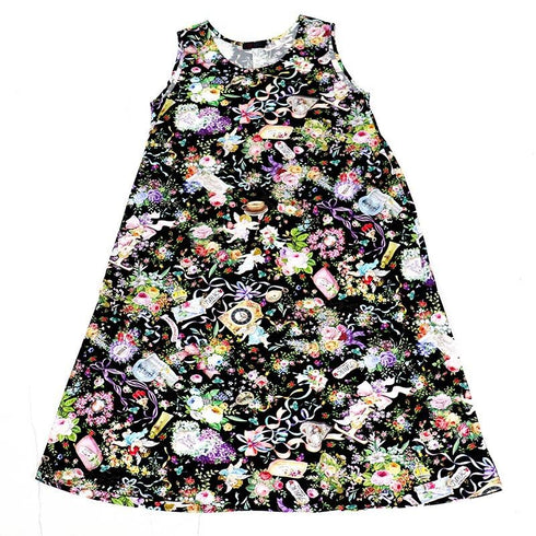 ノースリーブ TUNIC ビスコラピア・シャイニーデイ ノースリーブ クロ フリーサイズ 13419-D