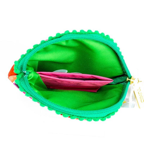 ポーチ TUNIC タフタインクジェットプリント マカロンタウンのヒールミニケース ピンク 18168-A