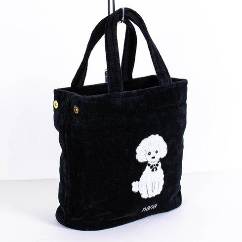 バッグ 横浜ナナ 湘南ナナ NANA タウンバッグ プードル柄 クロシロ nn-twn7-C