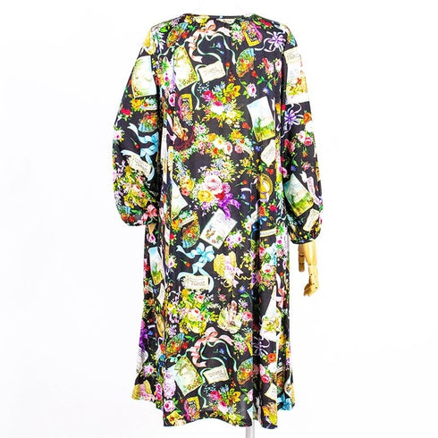 ネグリジェ TUNIC ビスコラピア・オールハピネス 長袖ネグリジェ クロ 12778-D