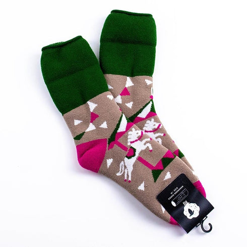 ソックス fromF モコモコソックス カルーセリ/メリーゴーランド ウォームグレー サイズM 36-38 (22.5ー25cm)TV094MWGY