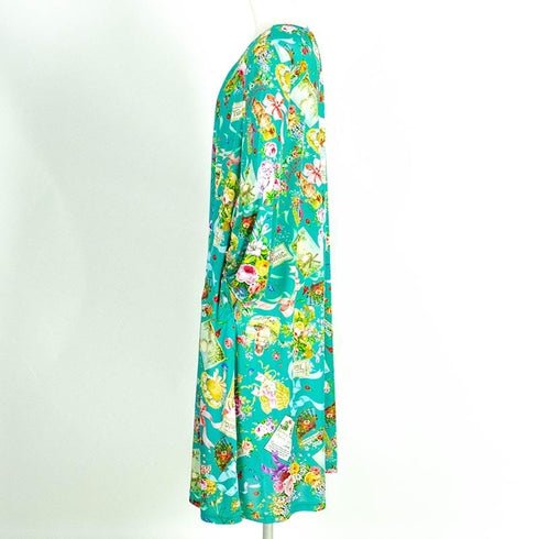 ネグリジェ TUNIC ビスコラピア・オールハピネス 長袖ネグリジェ グリーン 12778-B