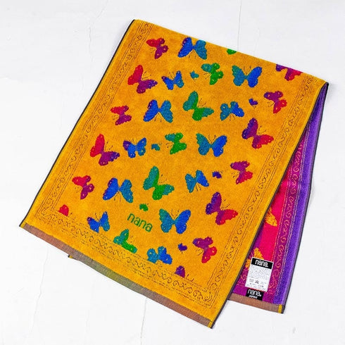 タオル 横浜ナナ 湘南ナナ NANA フェイスタオル パピヨン柄 イエロー多色 nn-ft12-B