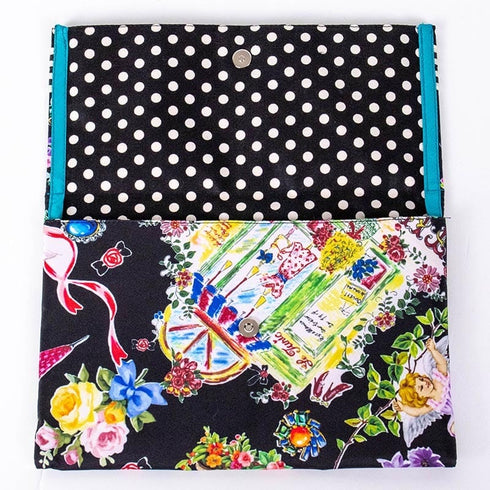 ポーチ TUNIC タフタ転写プリント リースエンジェルのスリムケース 17419-A