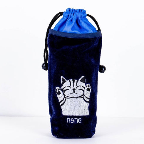 ケース 横浜ナナ NANA ペットボトルケース バンザイネコ柄 紺 nn-npbk3-B