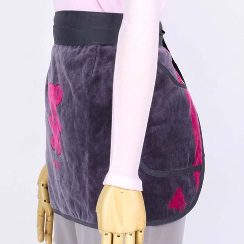 エプロン 横浜NANA ショートサロンエプロン ベア グレーピンク