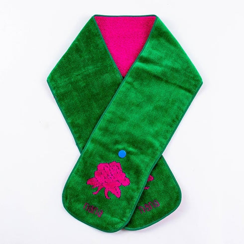 マフラー 横浜ナナ 湘南ナナ  NANA ボタン付きナロータオルマフラー ローズ柄 グリーンピンク nn-tmf4-K