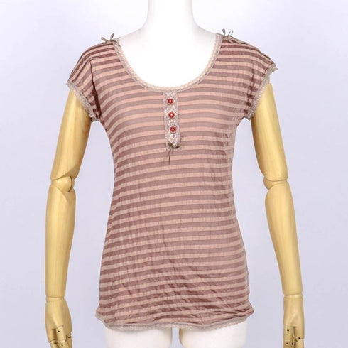 フレンチシャツ 下着 TUNIC【定番】 サッカーボーダー フレンチシャツ モカ 9447-E