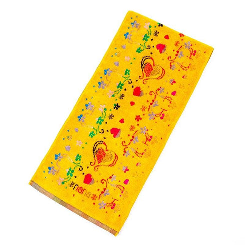 タオル 横浜ナナ 湘南ナナ NANA フェイスタオル ハーフ ハートフラワー イエロー多色 nn-fth18-G1