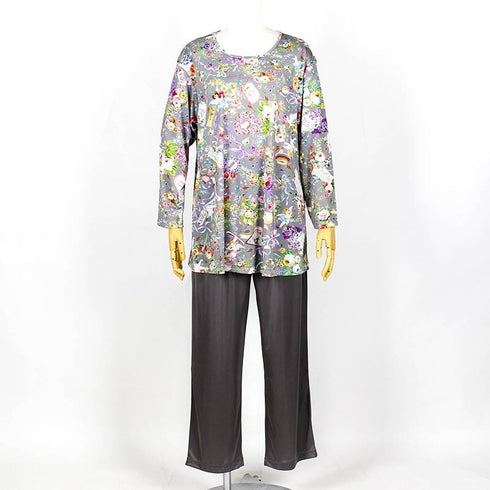 パジャマ TUNIC ビスコラピア・シャイニーデイ 長袖パジャマ グレー フリーサイズ 12782-C