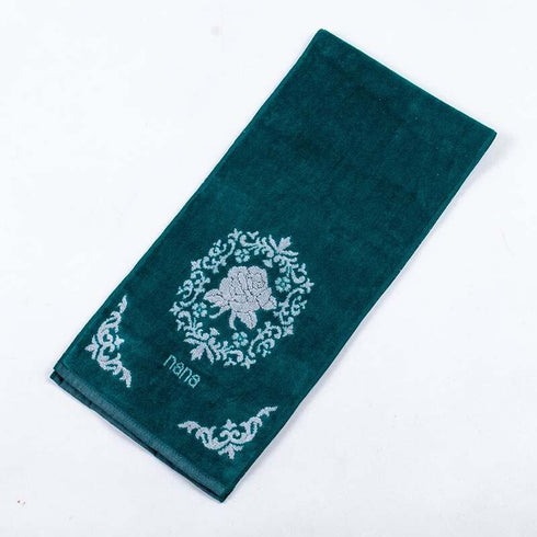 タオル 横浜ナナ NANA フェイスタオル ハーフ ローズ3 グリーンシロ nnfth-76