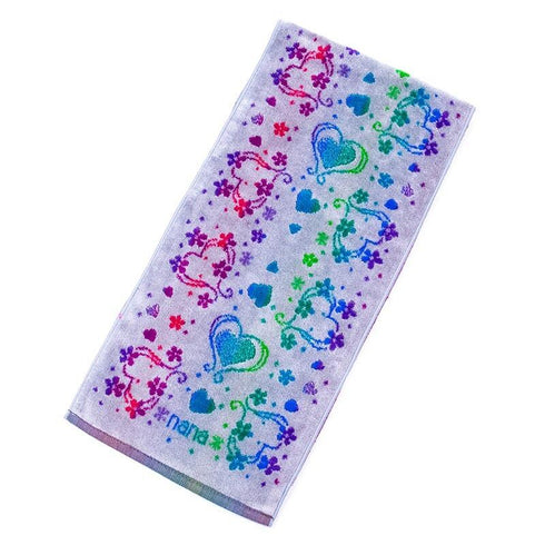 タオル 横浜ナナ 湘南ナナ NANA フェイスタオル ハーフ ハートフラワー グレー多色 nn-fth18-H