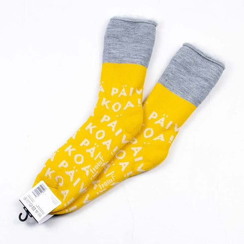 ソックス fromF モコモコソックス ヒューパイバンセトコア!/良い1日を! マスタード サイズL 40-42 (26ー28.5cm)TV056LC